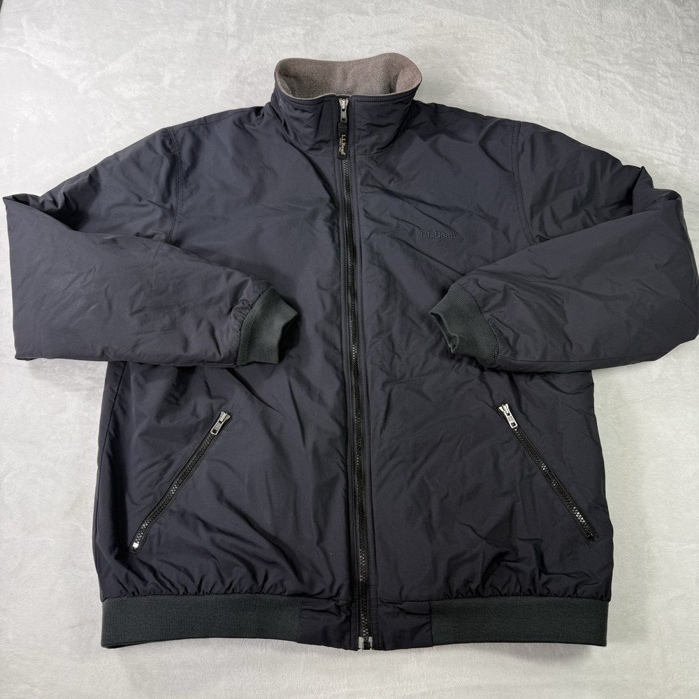 Vintage LL Bean Warm Up Fleece Lined Bomber Jacket Full Zip Mens XL Tall 90s